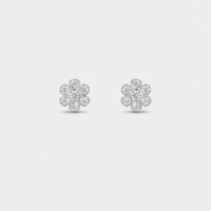 Mini flower Pavé Diamond Stud Earrings