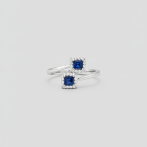 Afsoon Sapphire and Diamond Ring, white gold