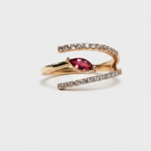 Golbarg Marquise Ruby and Diamond Ring