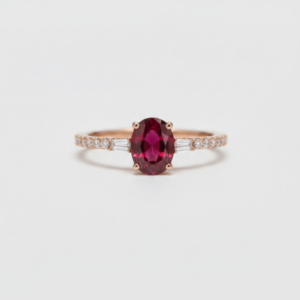 La'al Ruby and Pavé Diamond Ring