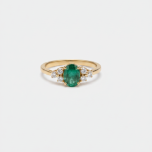 Mahrokh Emerald and Diamond Ring, yellow gold