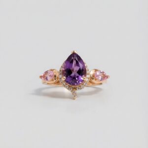 Classic Amethyst and Diamond Ring