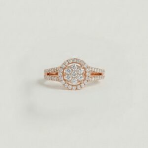 Khatoon Split Shank Diamond Ring, rose gold