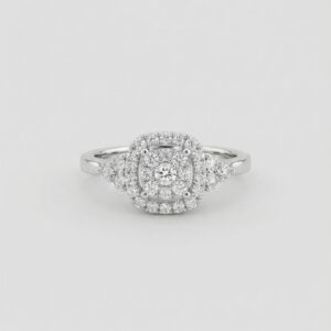 Rectangular Diamond Ring, white gold