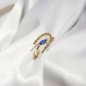 Golbarg Marquise Sapphire and Diamond Ring