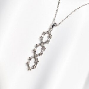 Falak Baguette and Diamond Pendant, white gold